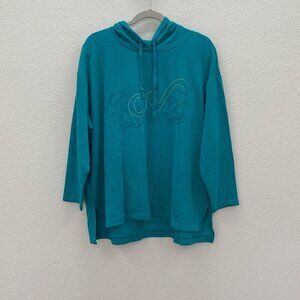 Brit NY Love Pullover Hooded Shirt Womens size 1X NEW